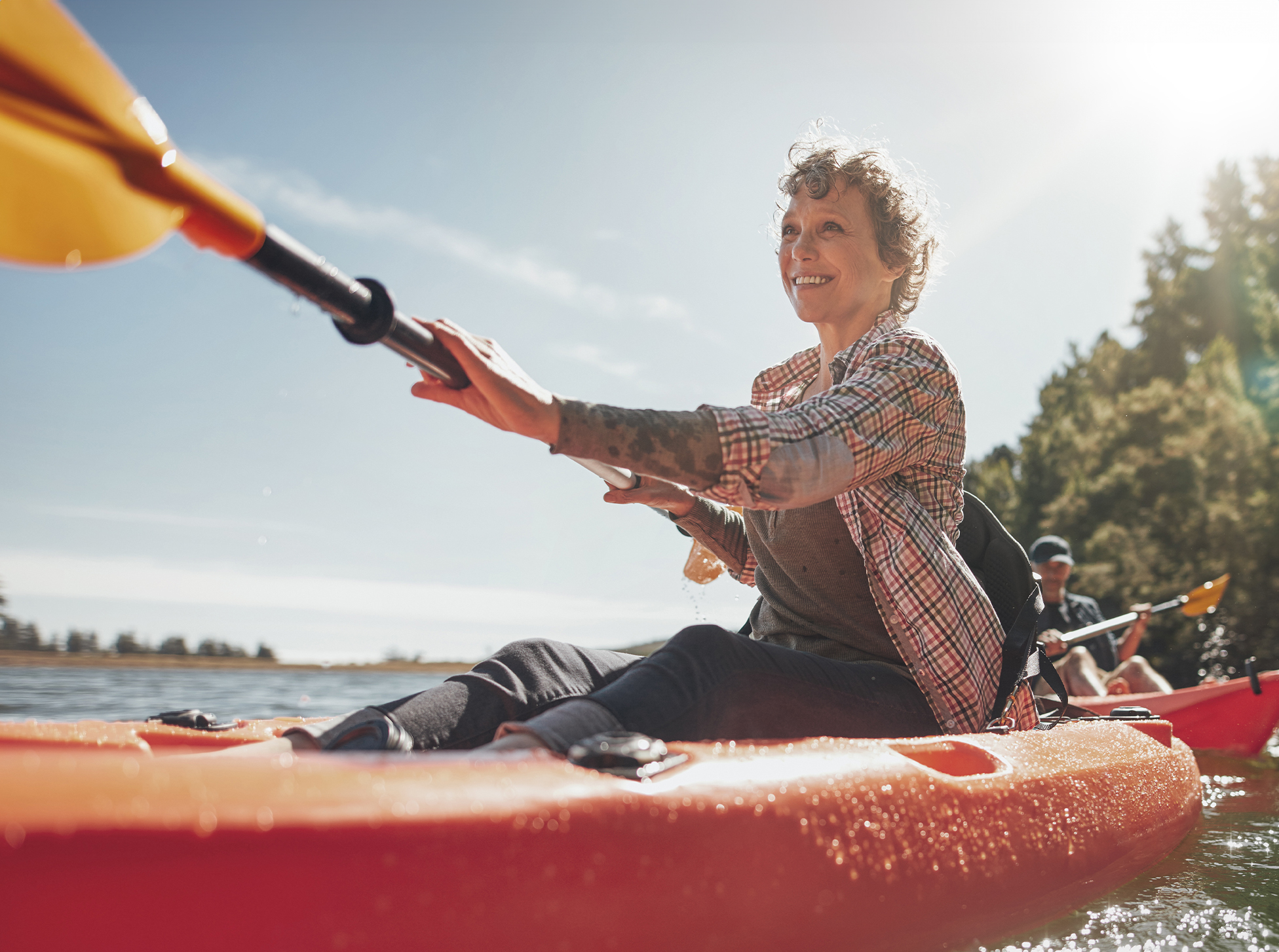 woman in a kayak